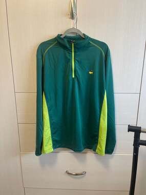 Masters Tech Performance 1/4 Zip Golf Pullover Green Yellow Size XL